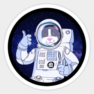 Cat Astronaut Funny Kitty In Space Science Fiction Sticker